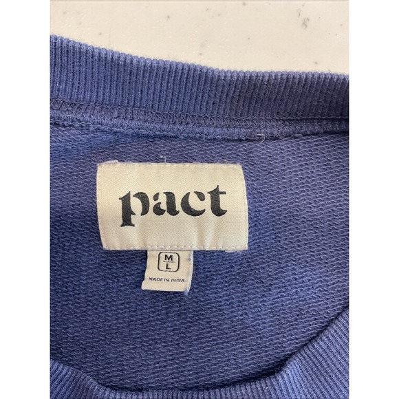 Pact Organic Cotton Women's Navy blue M/LG Crewneck‎ Sweatshirt Classic Normcore - Picture 3 of 11